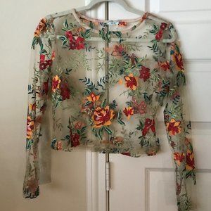 Kimchi Blue Sheer Floral Top